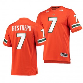 Miami Hurricanes Xavier Restrepo 7 Orange 2021-22 College Football Premier Jersey Men