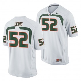 Miami Hurricanes Ray Lewis White Game Men's College Football Jersey