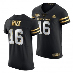 Miami Hurricanes Ryan Rizk Black Golden Edition Authentic Jersey 2020-21