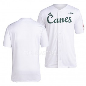 Whiteunisex College Baseball Miami Hurricanes Jersey